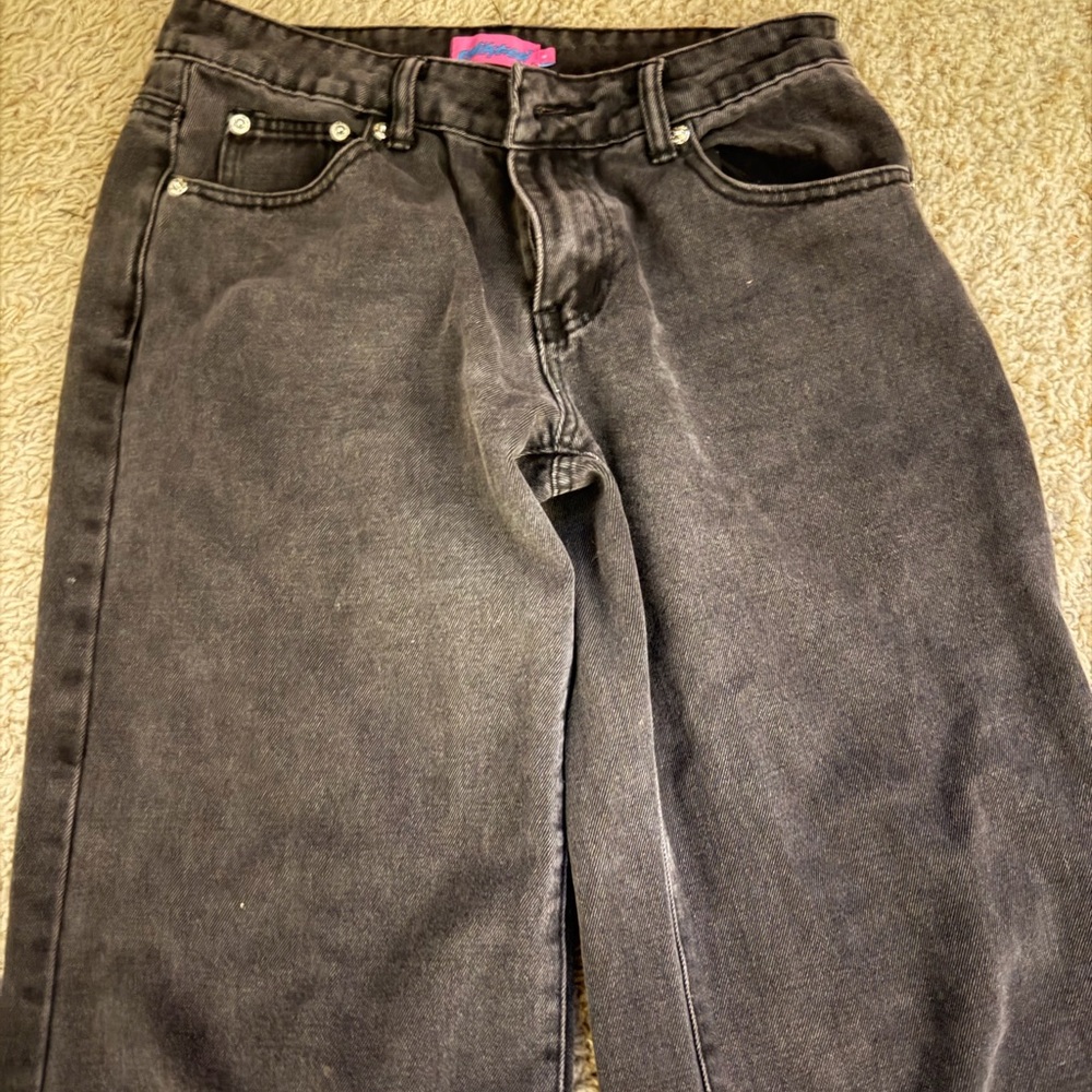 Black low rise edikted wide leg jeans